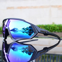 Lunettes de cyclisme polarisées unisexe anti-villain, coupe-vent, à monture intégrale, avec verres interchangeables, pour le VTT et les sports