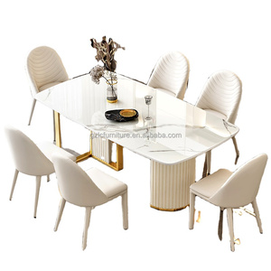 Table à <span class=keywords><strong>manger</strong></span> moderne en pierre frittée blanche de luxe, très populaire, avec 8 chaises <span class=keywords><strong>pour</strong></span> salles à <span class=keywords><strong>manger</strong></span> familiales et cuisines - Product Image 5