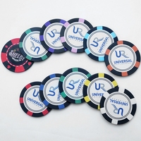 Premium-Qualität Casino-Poker-Set Monte Carlo Pokerchips Minimale Runde Aluminium-Würfel mit Individuellem Logo