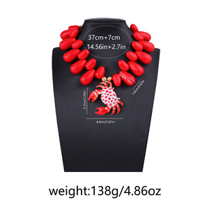 สร้อยคอแฟชั่นผู้หญิงจี้รูปปูพิมพ์ลายหรูหราสำหรับวันหยุดสไตล์ชายหาด - Product Image 2