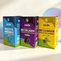 Boîte en papier personnalisée avec logo imprimé, fond automatique, pour l'emballage de compléments alimentaires et de capsules de vitamines