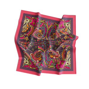 Women Breathable All Seasons <b>Silk</b> <b>Scarf</b> European American Square Pattern Adult Digital Print Reversible Fashion Daily Wear - Product Image 1