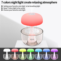 Nouveau Humidificateur Ultrasonique 2024 Tendance avec Lumières Colorées 600ML, Mignon, Aide au Sommeil, Sons de Bruit Blanc et de Pluie, pour la Maison