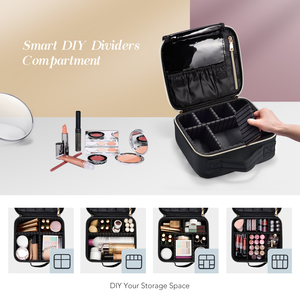 Travel Makeup Bag Portable Cosmetic Artist <b>Storage</b> Bag with Adjustable Dividers Makeup Brushes <b>Make</b> <b>up</b> Organizer Toiletry Bag - Product Image 3