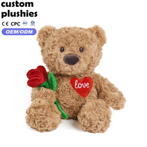 Orsacchiotto di Peluche <span class=keywords><strong>Marrone</strong></span> con <span class=keywords><strong>Cuore</strong></span> Ricamato, Design Popolare per Promozione di San Valentino - Product Image 1