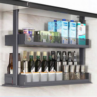 Panier élévateur d'armoire électrique intelligent Support vertical de ménage avec panier d'assaisonnement télescopique