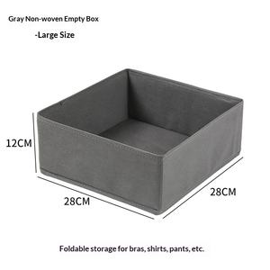 <span class=keywords><strong>Boîte</strong></span> de rangement pour chaussettes et sous-vêtements sans grille, 3 pièces, pliable, empilable, en tissu, avec fermeture éclair - Product Image 6