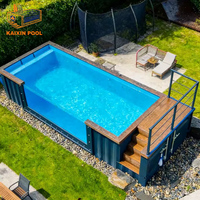 Villa haut de gamme, grand conteneur en fibre de verre de 20 pieds à vue panoramique en cèdre, résistant aux UV, piscine hors sol de 40 pieds avec spa jacuzzi professionnel