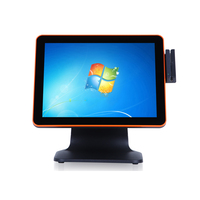Sistema de punto de venta de pantalla táctil para restaurante, sistema Pos de mesa de 15 pulgadas, rotación de 360 grados, 2 ° cliente