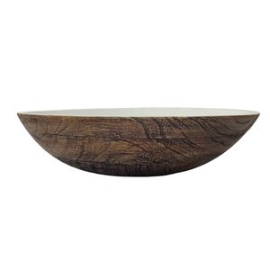Cuenco redondo multiusos en Mango de madera de Acacia para comedor y decoración del hogar, nogal Vintage/blanco de alta calidad, superventas, 2023 - Product Image 2