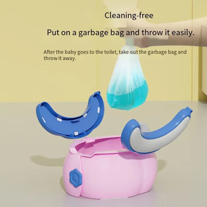 Siège de toilette portable en plastique pour enfants, pliable, facile à nettoyer, comprend 20 sacs à déchets pour l'intérieur, l'extérieur et les voyages - Product Image 4