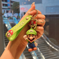 Porte-clés poupée Mario dessin animé personnalisé, pendentif de voiture ou de sac, en peluche douce en coton PP, unisexe, petit cadeau créatif pour machine à attraper