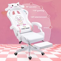 Chaise de bureau pour ordinateur de jeu en cuir PU, inclinable, moderne, minimaliste, pivotante, ergonomique, base à cinq étoiles, confortable pour une utilisation prolongée