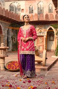 Conjunto de traje Palazzo de diseñador de lujo, Chinnon Premium tela de seda, colección de bodas, ropa de Festival, traje Palazzo - Product Image 3