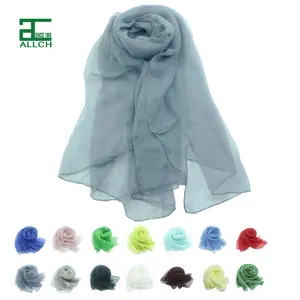 Allch Womens Custom Korean Long Chiffon Shawl Muslim Scarf Luxury Hijab Silk scarves