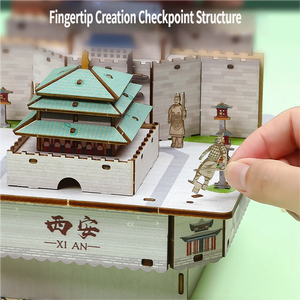 Boîte à musique tendance, créative et culturelle, modèle de bâtiment architectural stéréoscopique 3D de style ancien, kit d'outils de construction, Xi'an, ancienne capitale - Product Image 4