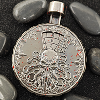 Dadu Polihedral Berputar 7-in-1 Feeron Modern Metal Engraved Cthulhu - Spinner Fidget Ramah Lingkungan dan Tahan Lama untuk DND TRPG RPG