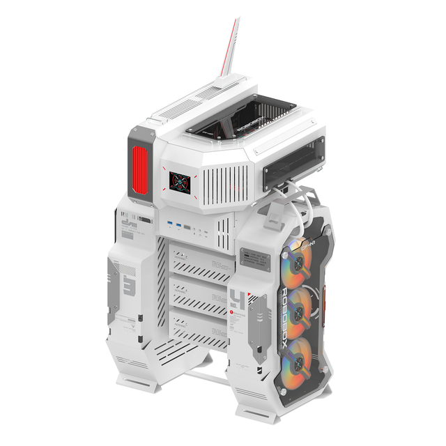 ALSEYE New Design Future Technological Feel Micro ATX/ITX PC Case White Color Robobox-Pro-W Support 360 Liquid Cooler