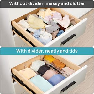 Home Clear Plastic Kitchen Drawer Dividers Adjustable Storage Separators Injection-Molded - Product Image 5