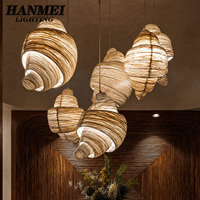 Lampes suspendues en tissu froissé créatif nordique, décoration de restaurant, bar, hôtel, lampe de boulangerie, grand lustre en papier