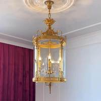 Français Villa Foyer Lustre En Laiton Européen De Luxe Rétro Escalier Couloir Allée Éclairage Classique Pendentif Lumière Lampe
