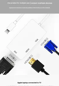 Adaptador 3 en 1 de Mini <span class=keywords><strong>DisplayPort</strong></span> <span class=keywords><strong>a</strong></span> HDTV <span class=keywords><strong>VGA</strong></span> DVI para iMac, MacBook Pro, Mac Mini, Conexión de Triple Monitor, Estación de Acoplamiento - Product Image 6