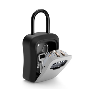 CJSJ Wall Mounted Keybox 4 Digit Combination Lock With Hooks For Home <b>Storage</b> - Product Image 1