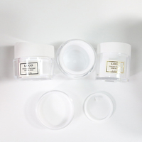 Pot de crème vide en plastique transparent et personnalisé, 50g, cosmétique, gommage du corps, en plastique, PET, avec capuchon à lèvres, vente en gros