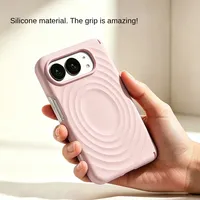 Coque Duo pour iPhone avec motif animal, texture ondulée, silicone liquide et attraction magnétique