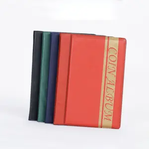 Atacado PU Couro 120 Pockets Coin Coleção Livro Coin Organizador Titular Coin Storage Album para Colecionadores