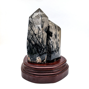 Punte di Quarzo Nero Rutilato Naturale all'Ingrosso, Torre di Cristallo di Quarzo Nero con Punte per Decorazione e Vendita - Product Image 5