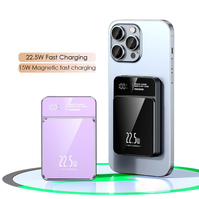 5000mAh 10000mah Magnetic Wireless Power Bank Wireless External Battery Pack Pd 22.5W Fast Charging Portable Charger Power Banks