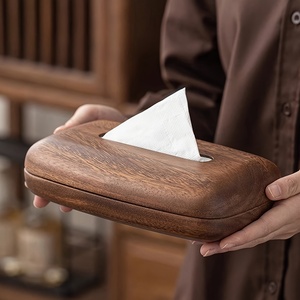 Porte-serviettes <span class=keywords><strong>en</strong></span> bois brun pour mariages, pique-niques et bars – Organiseur de serviettes <span class=keywords><strong>en</strong></span> <span class=keywords><strong>papier</strong></span> et de boîtes à mouchoirs - Product Image 2