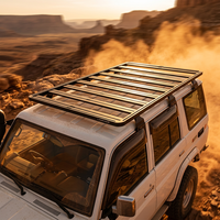 Barres transversales plates 4x4 en acier inoxydable et alliage d'aluminium pour fixation de gouttière de pluie LC76, bagages de toit tout-terrain, accessoires de toit de voiture