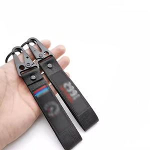 オートバイフライングキーホルダーカスタマイズ両面生地ポリエステル織り刺繍リストバンドストラップキーホルダー - Product Image 2