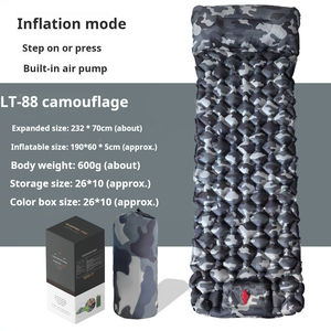 Özel kendinden şişen seyahat yastık ayak preslenmiş şişme kamp uyku pedleri ile TPU yastık nem geçirmez yatak tipi - Product Image 5