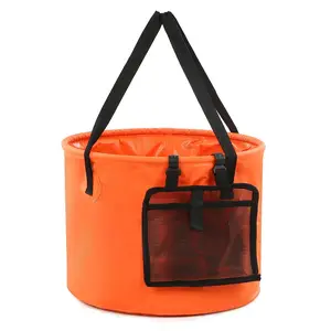 Balde compacto dobrável portátil 30l, recipiente de água dobrável multifuncional para uso externo