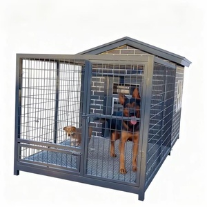 Nichoir pour chien en acier résistant aux intempéries avec enclos en grillage métallique pour villa et cour arrière - Product Image 2