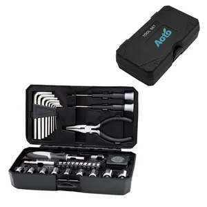 Promotional Gift 35 pcs Tool Set Bits Holder Hex Key 1/4" Socket 4-12 mm And Precision Screwdriver Factory Tool Kit