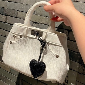 Cartoon Crystal Rhinestone Keychains Cell Phone Heart Pendants Necklace Anti Loss Key Chain Acssesoriess Hearts Purse Bag Charms
