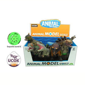 UCOK - Juego de 6 Dinosaurios de Vinilo con Sonidos IC, 38 cm, Animales de Peluche Suaves para Niños, Juego de Educación Temprana - Product Image 4