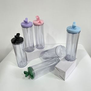 Gobelets réutilisables en plastique à double paroi, forme incurvée, pour boissons froides, vierges, effet boule à neige, phosphorescents - Product Image 3