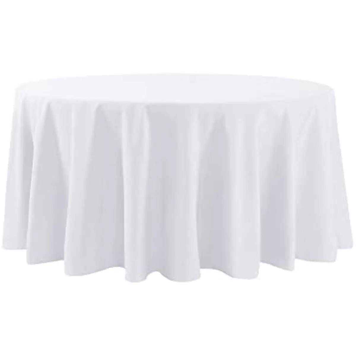 مفرش طاولة بينتوك مستدير باللون الأبيض، مفرش طاولة بينتوك، مفرش طاولة أنيق