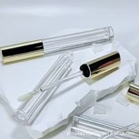 Tubo de Brillo Labial de Plástico con Patrón Vertical Dorado, a Prueba de Polvo, Portátil para Viajes, Pequeño Organizador de Maquillaje