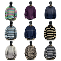 Pull tricoté personnalisé à col rond pour homme, motif floral, chaud et coloré, prix de gros, vente chaude