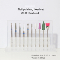 10 pièces diamant ongles forets fraise limes à ongles électrique fraise tête de meulage pédicure manucure enlever la peau morte outil