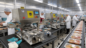 <span class=keywords><strong>Machine</strong></span> de scellage automatique personnalisée pour films plastiques et feuilles d'aluminium, idéale pour le scellage des barquettes de type repas rapide, tofu et autres aliments. - Product Image 6