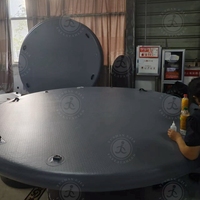 Couverture de piscine gonflable rigide pliable ronde pour piscine extérieure 6/8/9/10 pieds avec poignées pour jardin