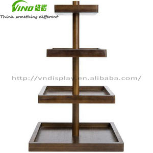 Exhibidor de Cupcakes de Bambú Plegable de 4 Niveles, Modelo Vino Vino20220901, Color Marrón Oscuro, Soporte Cuadrado para Cupcakes de 4 Lados, Origen GUA - Product Image 5