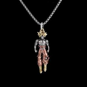 Collier <span class=keywords><strong>Dragon</strong></span> <span class=keywords><strong>Ball</strong></span> Saiyan pour garçons, chaîne de pull punk super cool, accessoire tendance hip-hop pour étudiants - Product Image 2